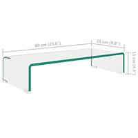 TV-meubel/monitorverhoger transparant 60x25x11 cm glas - thumbnail