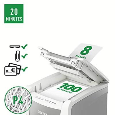 Leitz IQ Autofeed Small Office 100 P4 Papierversnipperaar 100 vellen Cross cut 4 x 30 mm P-4 34 l Ook geschikt voor Paperclips, Nietjes, Creditcards Leitz IQ Autofeed Small Office 100 P4 Papierversnipperaar 100 vellen Cross cut 4 x 30 mm P-4 34 l Ook geschikt voor Paperclips, Nietjes, Creditcards