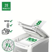 Leitz IQ Autofeed Small Office 100 P4 Papierversnipperaar 100 vellen Cross cut 4 x 30 mm P-4 34 l Ook geschikt voor Paperclips, Nietjes, Creditcards - thumbnail