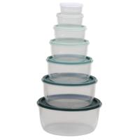 Bewaardoos 6 dlg met deksel, rond - thumbnail