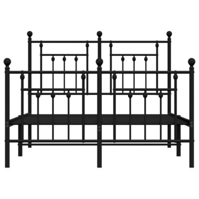 Bedframe met hoofd- en voeteneinde metaal zwart 120x190 cm