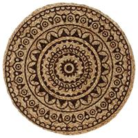 Placemats 6 st rond 38 cm jute donkerbruin - thumbnail