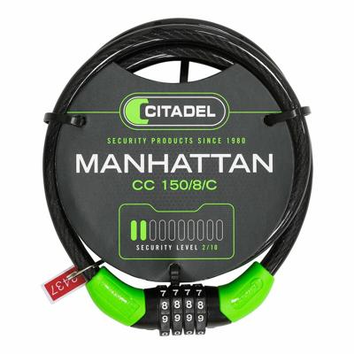 Kabel met slot Citadel Manhattan cc 150/8/c Combinatie Zwart 150 cm