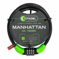 Kabel met slot Citadel Manhattan cc 150/8/c Combinatie Zwart 150 cm - thumbnail