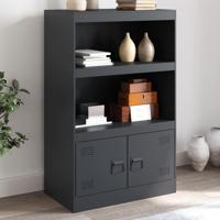 Dressoir 67x39x107 cm staal antracietkleurig - thumbnail
