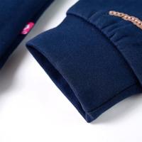 Kindertrui met kat van pailletten 140 marineblauw - thumbnail