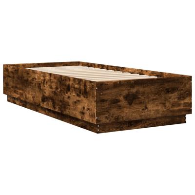 Bedframe met LED-verlichting gerookt eikenkleurig 100x200 cm - thumbnail