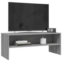 Tv-meubel 100x40x40 cm bewerkt hout grijs sonoma eikenkleurig - thumbnail