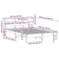 Bedframe zonder matras massief grenenhout wasbruin 135x190 cm - thumbnail