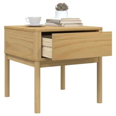 Lamptafel FLORO 55x55x54 cm massief grenenhout wasbruin