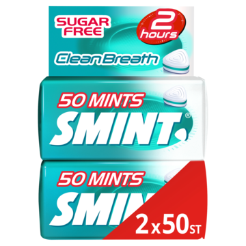 Smint Clean Breath Intense Mint Suikervrij Duopack 2 x 50 stuks bij Jumbo