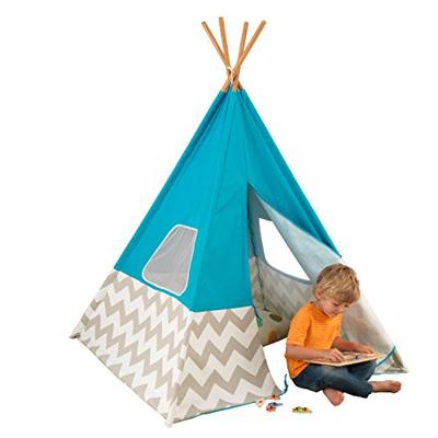 KidKraft 223 Luxe turquoise speelwigwam voor kinderen, 162 cm hoog, voor binnen en buiten