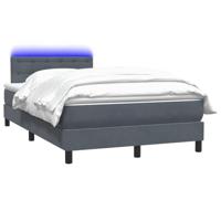 Boxspring met matras en LED fluweel donkergrijs 120x220 cm - thumbnail
