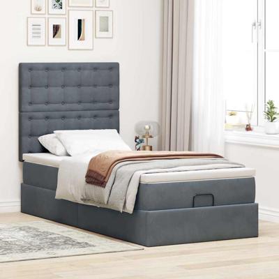 Ottoman bed met matrassen en LED's 140x200cm fluweel