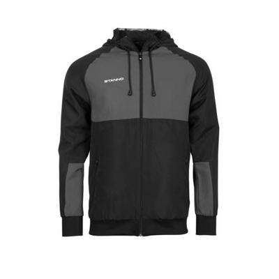 Stanno 403001 Centro Hooded Micro Jacket - Black-Anthracite - L Stanno 403001 Centro Hooded Micro Jacket - Black-Anthracite - L