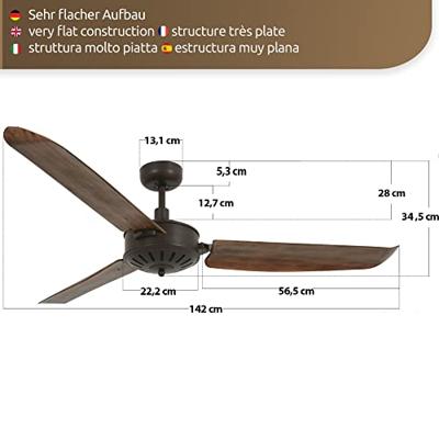 Beacon Houten plafondventilatorAirfusion Carolina Ø 142cm - 211017