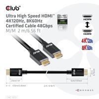 club3D CAC-1372 HDMI-kabel HDMI Aansluitkabel HDMI-A-stekker, HDMI-A-stekker 2.00 m Zwart 10K UHD, 8K UHD - thumbnail