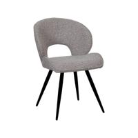 LABEL51 Eetkamerstoel Sakura - Mushroom - Royal Boucle - Zwart Metalen Frame - thumbnail