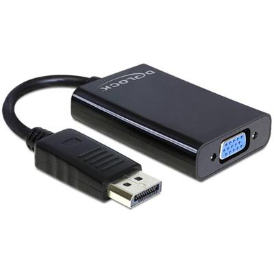 Delock 65439 VGA / DisplayPort Adapter [1x D-sub stekker 15-polig - 1x DisplayPort bus] Zwart