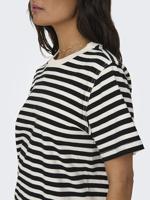 Only Onllivina S/s Stripe Tee Jrs Noos T-shirt Korte Mouw Cloud Dancer Black Stripes - thumbnail
