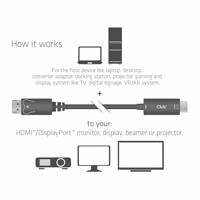 club3D CAC-1083 DisplayPort / HDMI Adapterkabel [1x DisplayPort stekker - 1x HDMI-stekker] Zwart 2.00 m - thumbnail