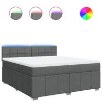 Boxspring met matras stof donkergrijs 200x200 cm - thumbnail