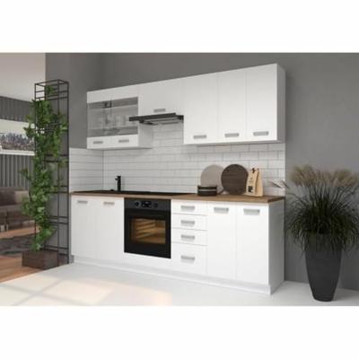 ATLAS Hoge kast met 1 deur - Wit decor - L 40cm