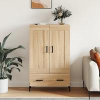 Hoge kast 69,5x31x115 cm bewerkt hout sonoma eikenkleurig - thumbnail