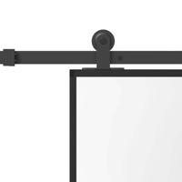 Schuifdeur met beslag 76x205 cm gehard glas en aluminium - thumbnail