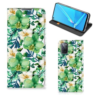 OPPO A52 | A72 Smart Cover Orchidee Groen OPPO A52 | A72 Smart Cover Orchidee Groen