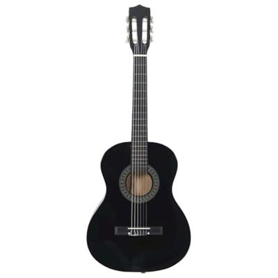 VidaXL 8-delige gitaarset klassiek beginner 3/4 36" zwart