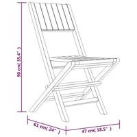 Tuinstoelen 6 st inklapbaar 47x61x90 cm massief teakhout - thumbnail