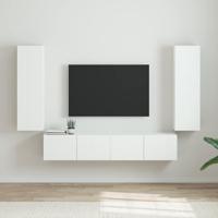 TV Wandkast 2 pcs Glanzend Wit 30 x 31 x 100 cm Bewerkt hout - thumbnail