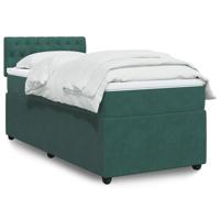 Boxspring met matras fluweel donkergroen 120x190 cm - thumbnail
