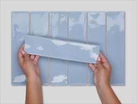 Wandtegel blauw Estudio Camden 30x7,5cm french blue glans - thumbnail