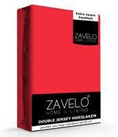 Zavelo Double Jersey Hoeslaken Rood-2-persoons (140x200 cm) - thumbnail