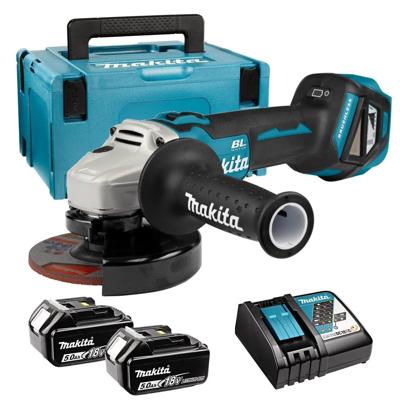 Makita DGA511RTJ Accu Haakse Slijper 125mm 18V 5.0Ah in Mbox