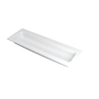 INK Faktor Wastafel Polystone Centraal Zonder Kraangat - 1400x450x15 mm - Mat Wit - thumbnail