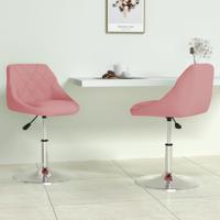 Eetkamerstoelen draaibaar 2 st fluweel roze - thumbnail