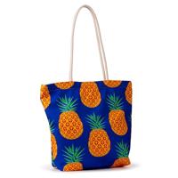 Pineapple Print Canvas Strandtas - thumbnail