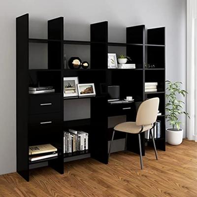 Boekenkast 60x35x180 cm bewerkt hout zwart