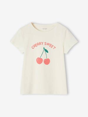 T-shirt met tekst meisjes vanille