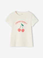 T-shirt met tekst meisjes vanille - thumbnail