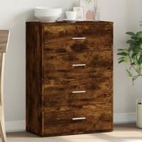 Dressoir 60x31x84 cm bewerkt hout gerookt eikenkleurig - thumbnail