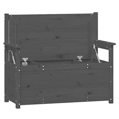 Bankje 112,5x51,5x96,5 cm massief grenenhout grijs