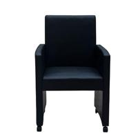 Eetkamerstoelen 2 st kunstleer zwart - thumbnail