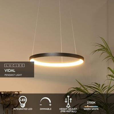 Lucide VIDAL - Hanglamp - Ø 58 cm - LED Dimb. - 1x48W 2700K - Zwart Lucide VIDAL - Hanglamp - Ø 58 cm - LED Dimb. - 1x48W 2700K - Zwart