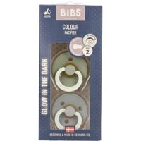 Bibs 2 Fopspeen Glow In The Dark Sage/cloud 2 Stuks - thumbnail