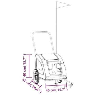 Hondenfietstrailer oxford stof en ijzer blauw - thumbnail