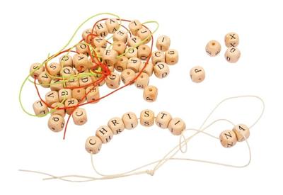 Small Foot - houten letterkralen kettingen maken, 300 kralen